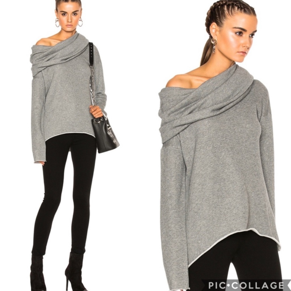 RtA grey cowl neck sweater sweatshirt